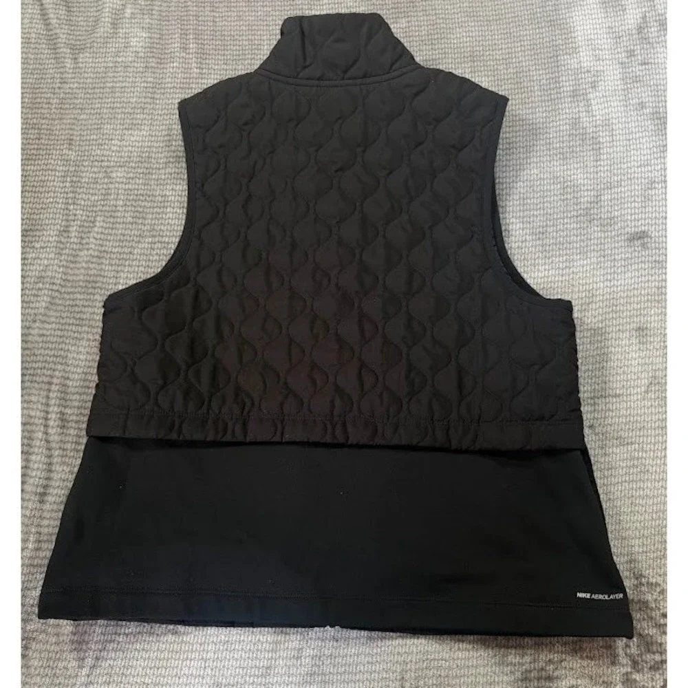 Nike Golf‎ Aeroloft Vest Womens Medium Black Quilted Full Zip Puffer Sleeveless